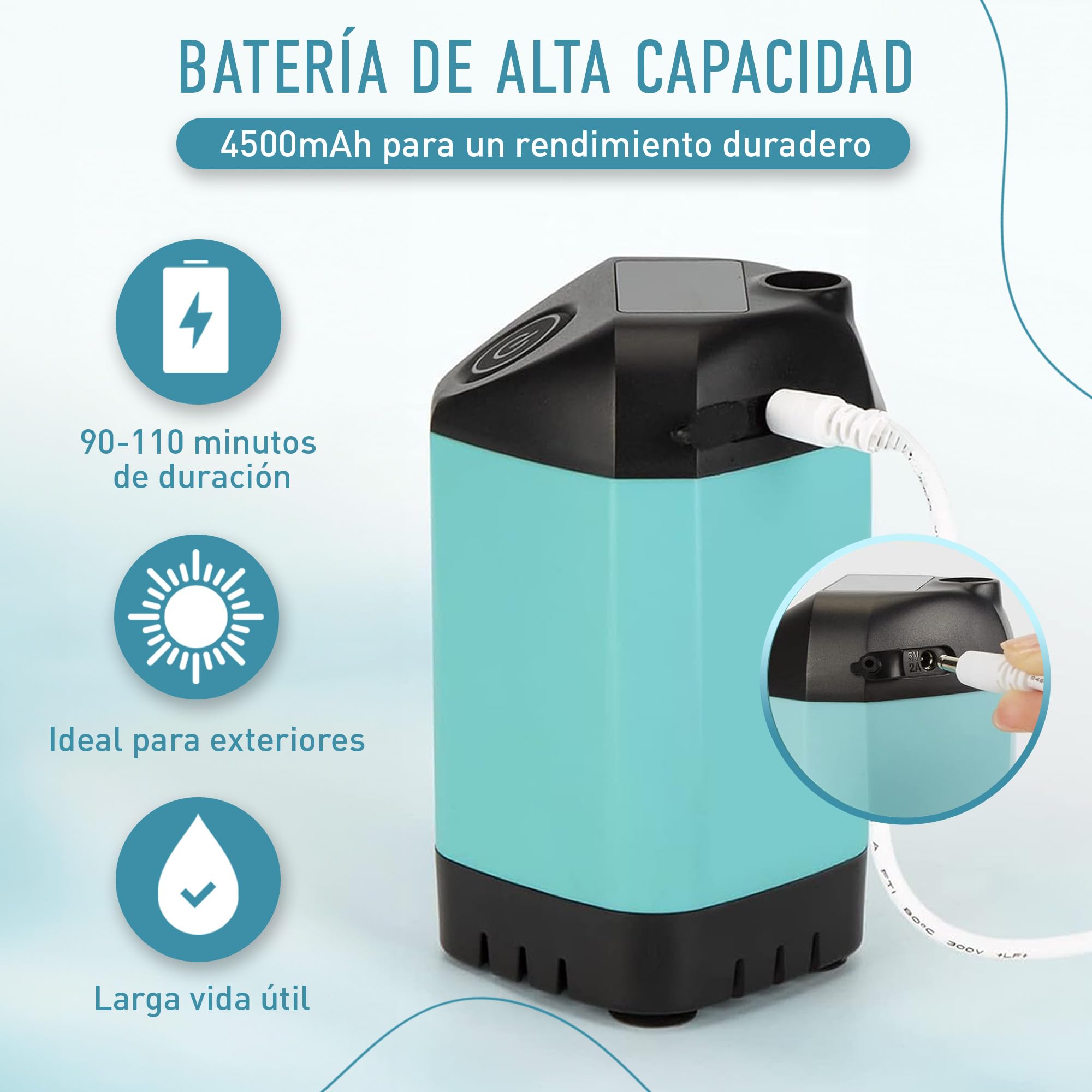 Ducha Portatil Camping - Duchas de Camping al Aire Libre - Duchas Acampada con Bomba IPX7 Impermeable & Batería 4500mAh Recargable - Ducha para Senderismo - Lavado Autos - Mascotas - Baño.