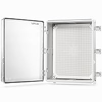 Vista 19 de QILIPSU Carcasa WiFi para exteriores, 14.6 x 10.6 x 5.9 pulgadas, caja de conexiones eléctricas impermeables IP67, plástico ABS transparente