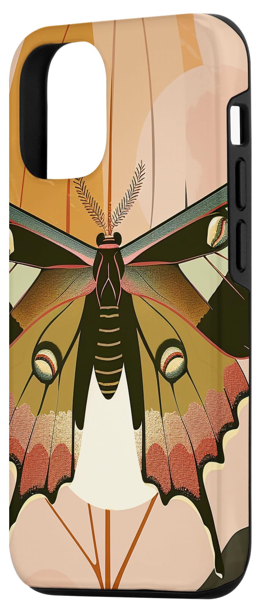 iPhone 13 Pro Cute Pastel Earth Colored Floral Tropical Luna Moth Case - Image 2