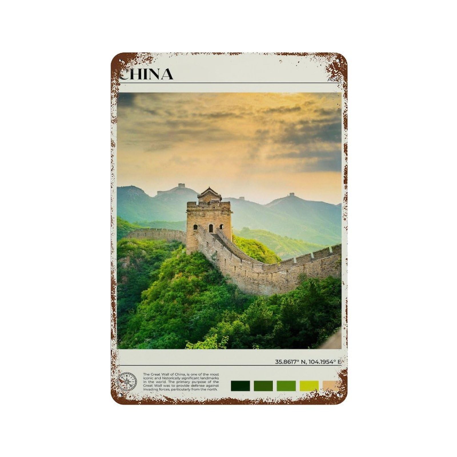 xiaoxiaoshen Real Photo China Decor Beijing Shanghai Asia Wall Decor Art Metal Tin Poster Modern Home Decor Art Home Bar Shop Decorations Vintage Sign 30x20cm