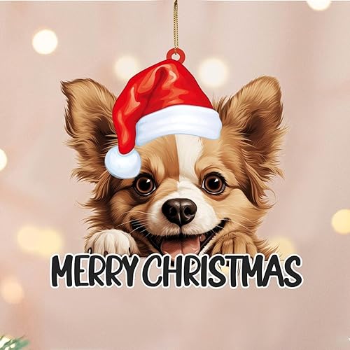 Miniatura 6 de Perro ruso de juguete adornos de Navidad para hombre, regalos para el nuevo hogar, perro con sombreros de Navidad, recuerdo de vacaciones de Año