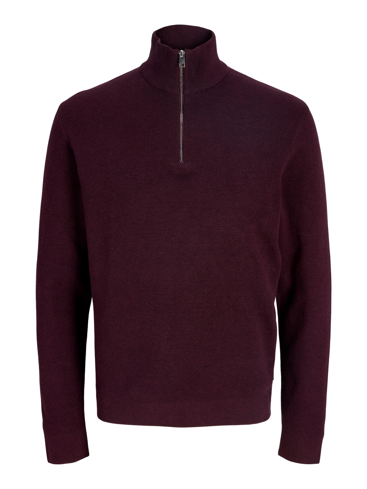 Jack & Jones Men's Bitter Chocolate Cardigan With Quarter Zip Plain Cardigan With Quarter Zip, L