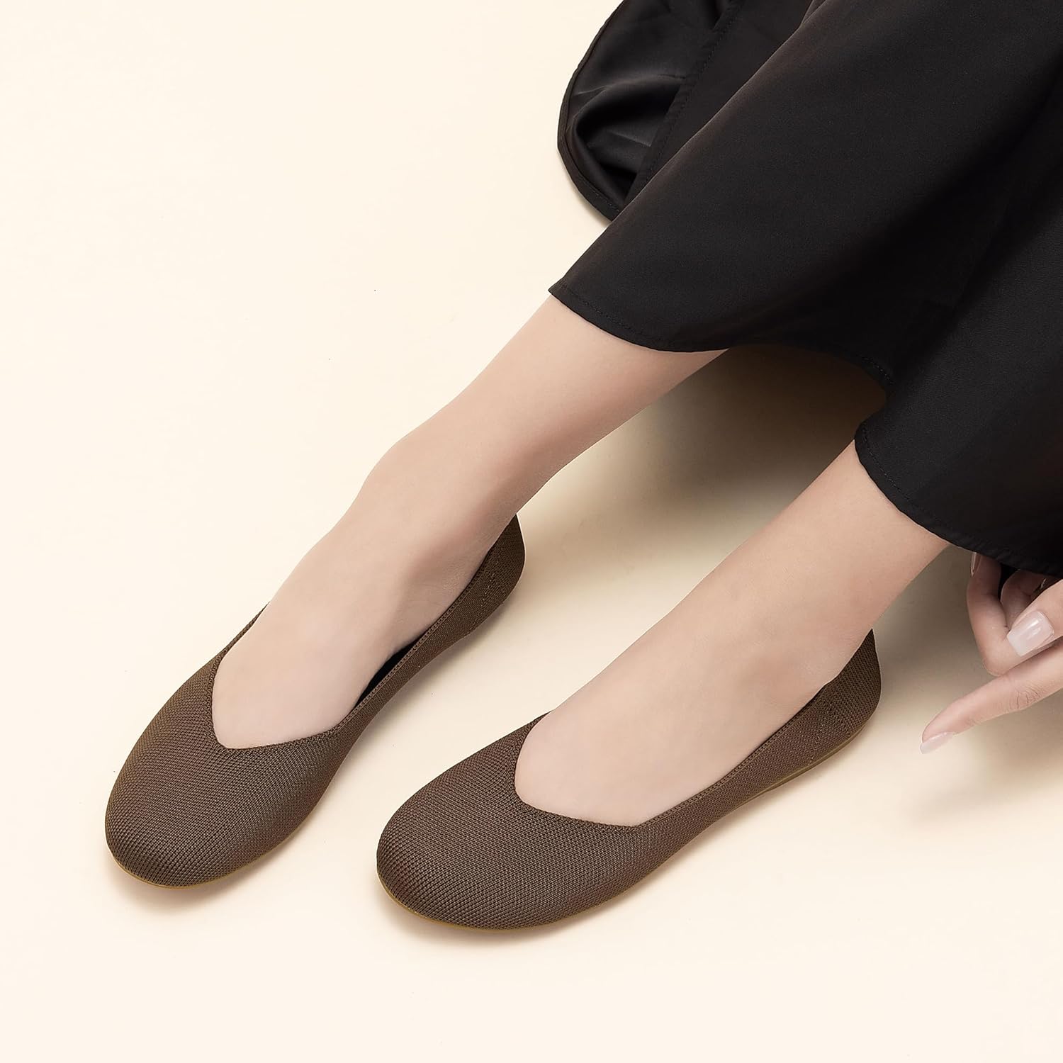 Women's Ballet Flat Dressy Casual Knit Shoes Round Toe Women Mesh Flats - Image 12