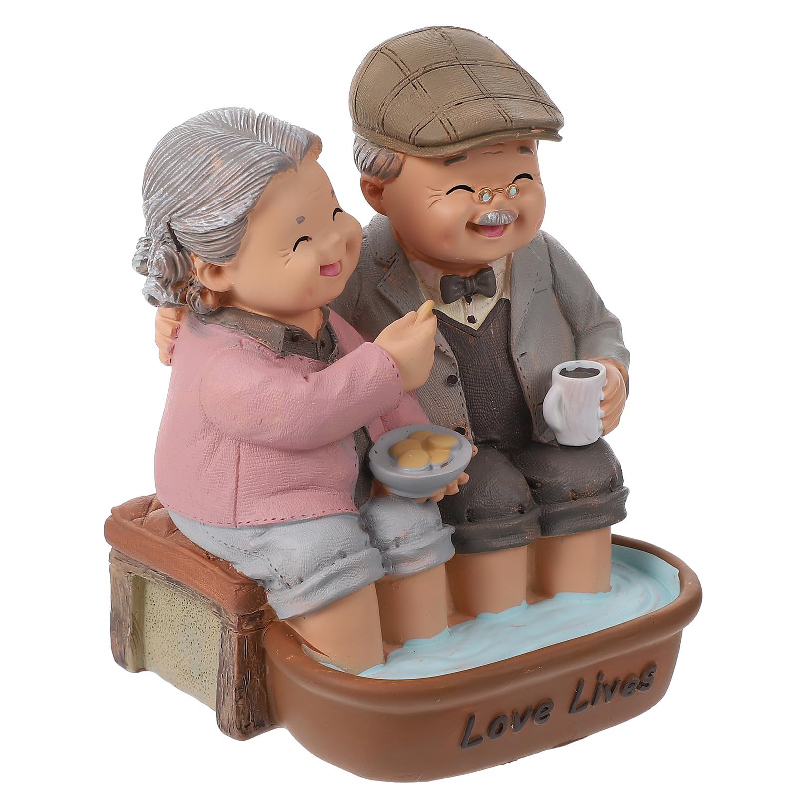 Figurine Saint-Valentin résine couple âgés mariage déco