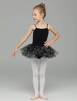 Vista 3 de MdnMd Trajes de bailarina para niñas pequeñas, tutú de ballet con leotardo y falda de bailarina