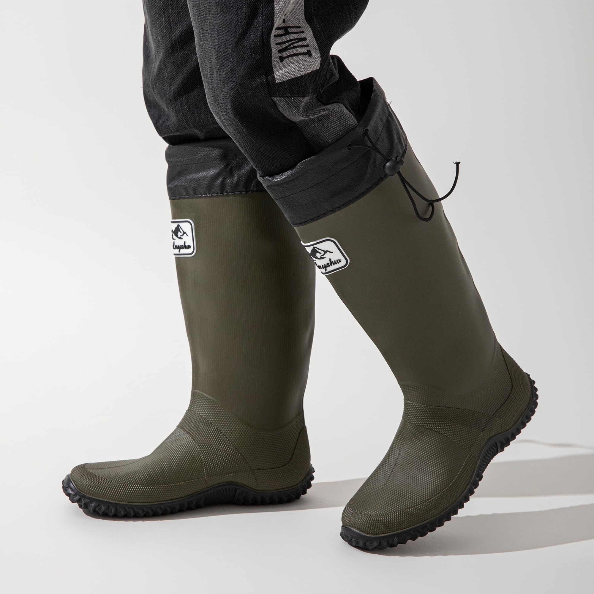 JOMIX Buty przeciwdeszczowe Mężczyźni Kobiety Antypoślizgowe Wodoodporne Gumowe Buty Składane Wysokie Buty Wędkarskie Piesze Wycieczki Camping Praca Ogród Wodoodporność Całkowita Lekkie i kompaktowe