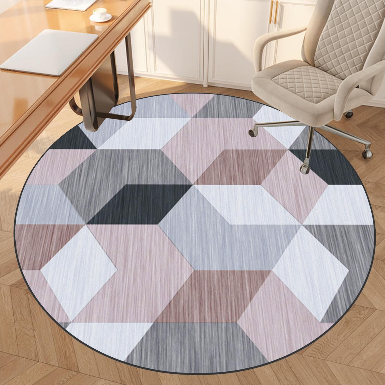 Floor Mat for Office Chair, Round Office Chair Mat for Hardwood Floor, Non Slip Gaming Computer Chair Mat, Carpet Protector Chair Mat, Multi-Purpose Floor Protectors for Rolling Chairs 150 cm