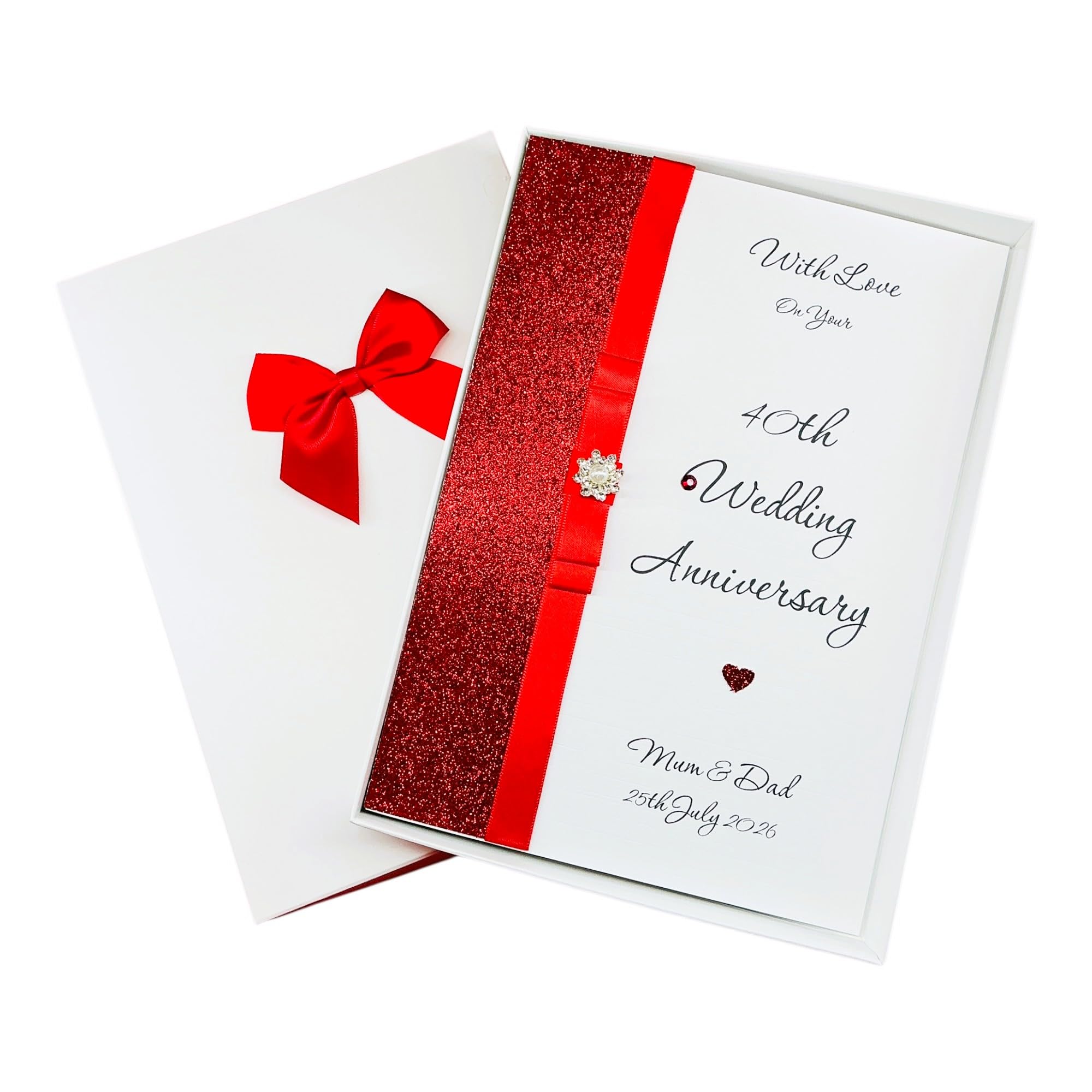 Mum & Dad 40th Wedding Anniversary Card Ruby 40 Years - LB 40