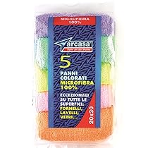 Arcasa DEP365 Panni Colorati In Microfibra, 5 pezzi