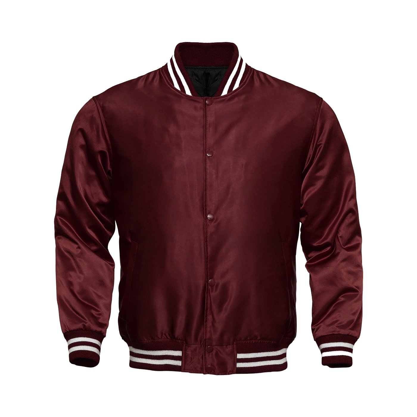 Deckra Mens Varsity Jacket Satin Polyester Retro Zip Casual Bomber Jackets