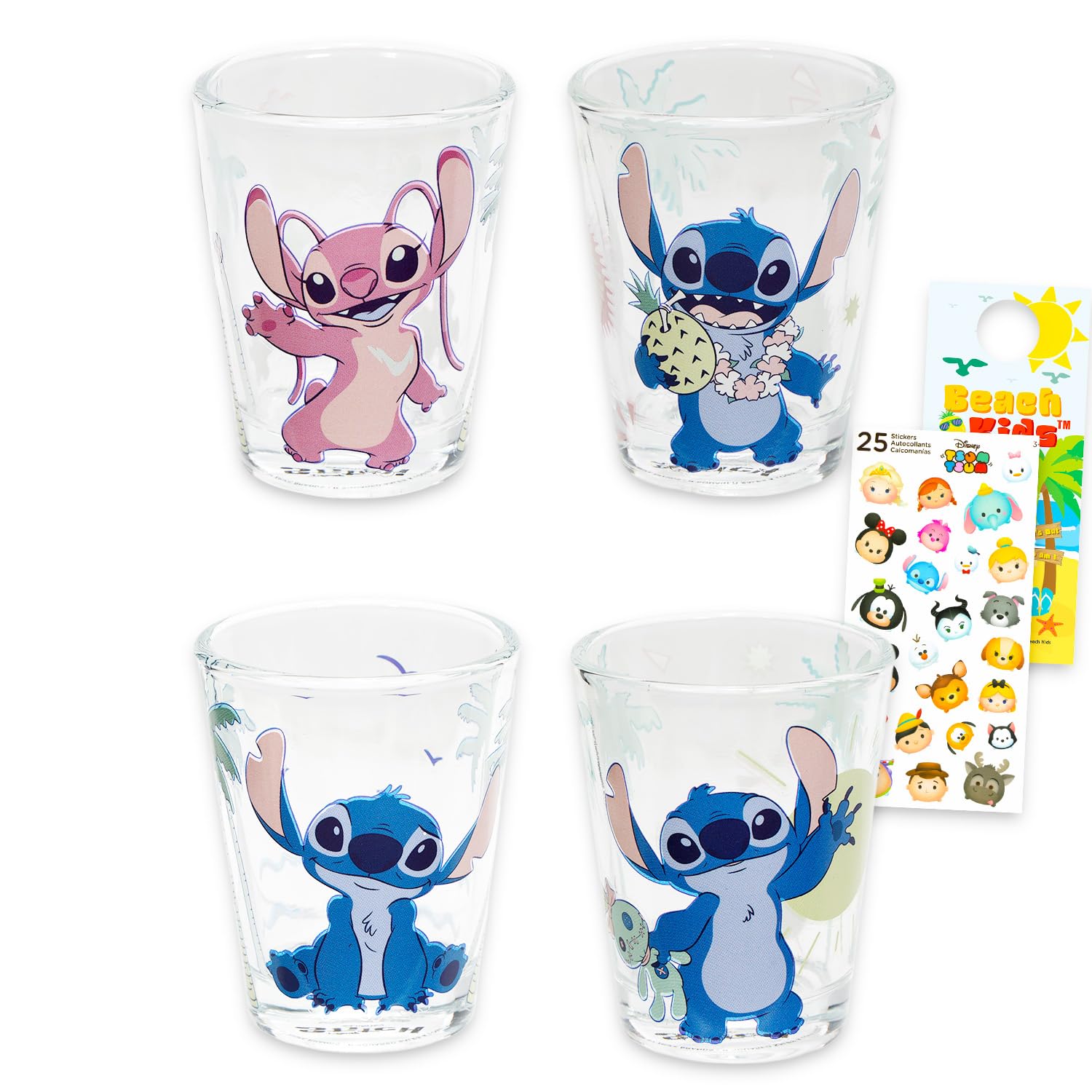 Verres à shot Lilo and Stitch Disney de 42,5 g avec mini tasses collector et stickers Stitch