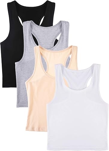 Vista 4 de Boao 4 camisetas básicas sin mangas de espalda cruzada para mujer