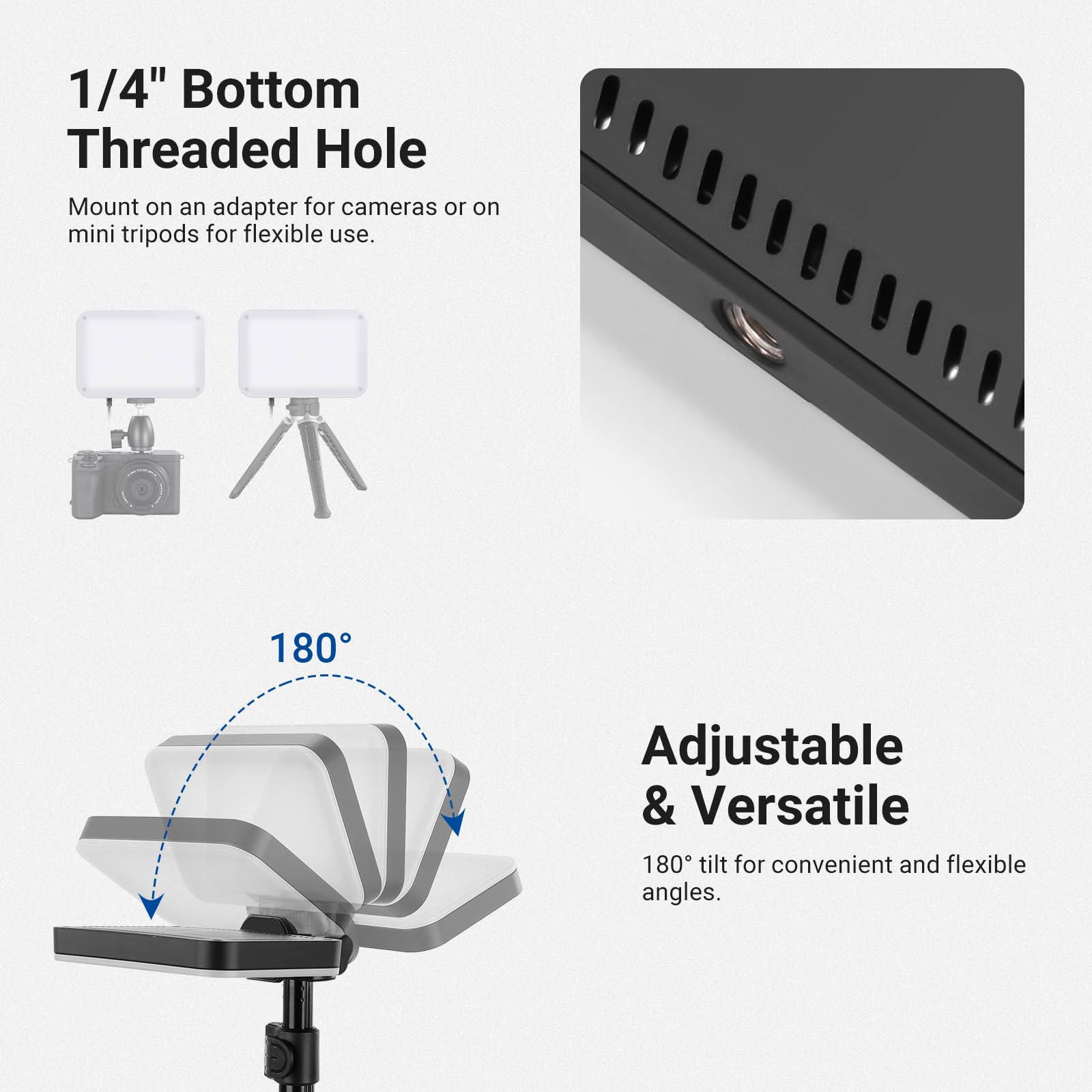 NEEWER BASICS BP132 zestaw oświetlenia LED do oświetlenia wideo, 15.7 cm, ściemniana, przenośna lampa studyjna ze statywem 134.6 cm, 3200K-5600K/CRI95+ 810lux do nagrywania wideo, strumieniowego