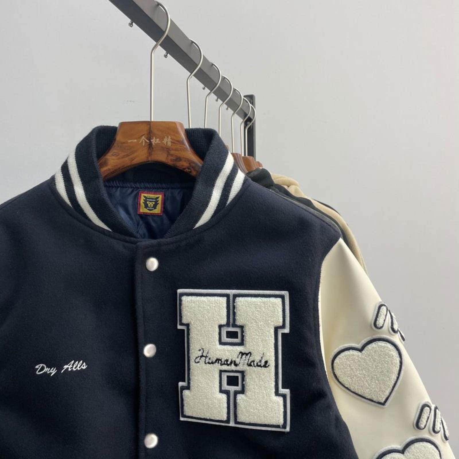 Love Towel Embroidered Jacket Men Women Korean Loose Student 