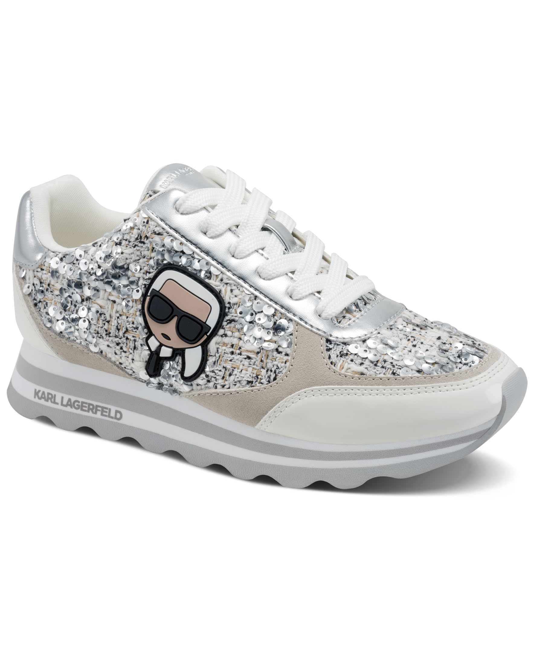 Karl Lagerfeld Women's Meade Lace Up Sneaker with Karl Head