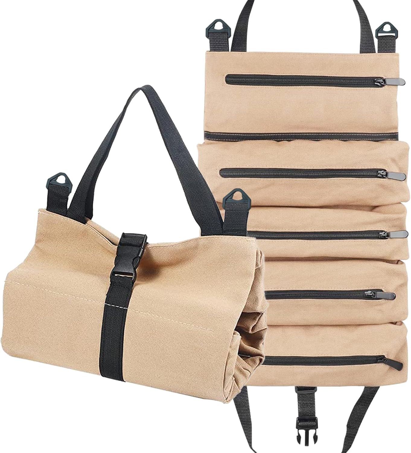 Bigomila Roll Up Tool Bag Portable Tool Organizer Bag Small Tool