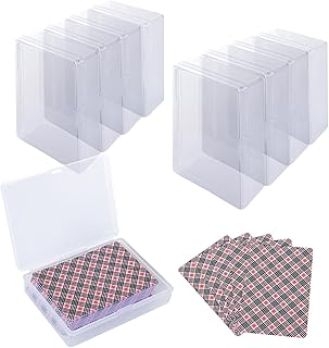 FVIEXE 24PCS Plastic Playing Card Case Holder, Empty Playing Card Storage Box Card Game Storage Box Organizers Clear Card Cases for Standard Size Poker Card Gaming Cards, Snaps Closed (NO Cards)