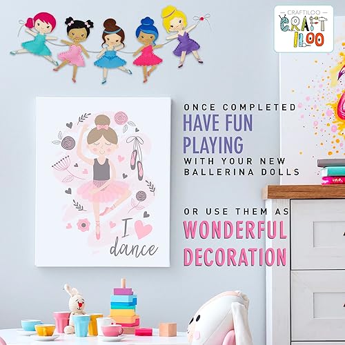 Miniatura 7 de CRAFTILOO Kit de costura de bailarinas para niños, juego de manualidades divertido y educativo para niños y niñas de 5 a 12 años, coser tu propio