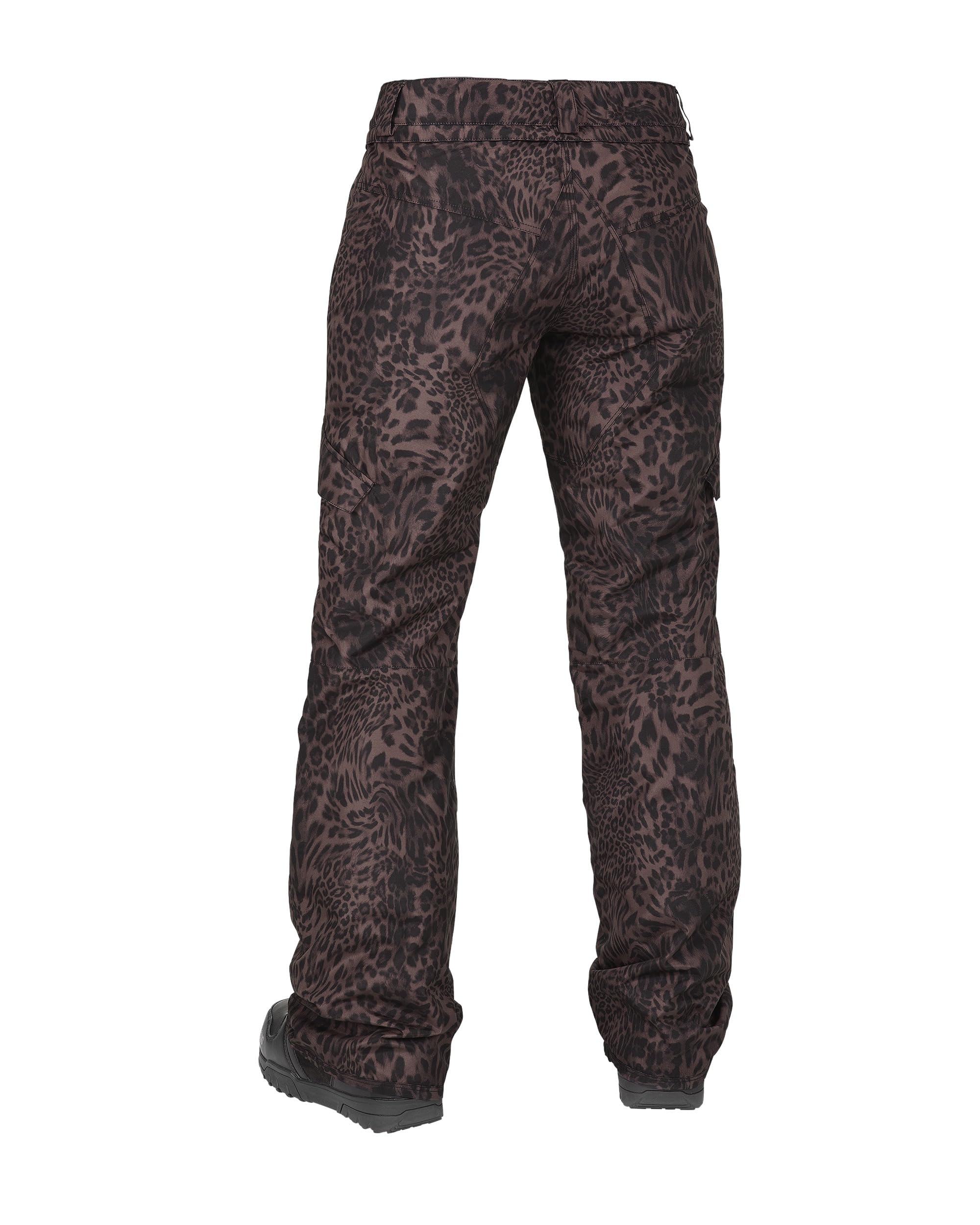 Volcom Women's Bridger Slim Fit Insulated Snowboard Pant Leopard