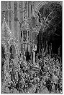 DJIYH Gustave Dore - Dandolo, Doge of Venice, Preaching The Crusade Black And White Poster for Room Aesthetics Canvas Wall Art And Print 12x18inch(30x45cm)