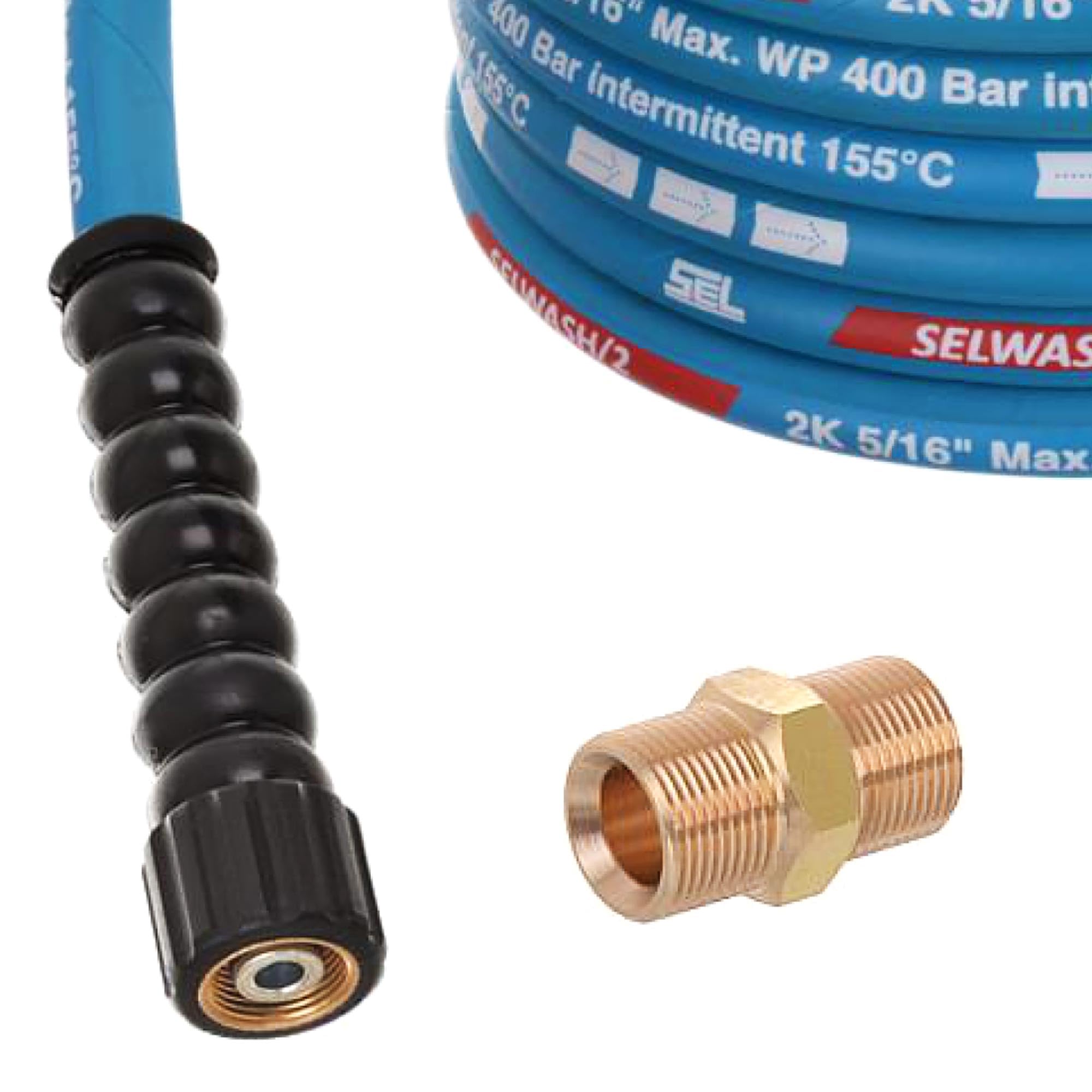 TECHKAR Tuyau pour Nettoyeur Haute Pression - Remplacement du tuyau d'extension Karcher - Professionnel 400 bar DN8 M22x1,5 pour Kärcher HD HDS - Bleu - 20 m