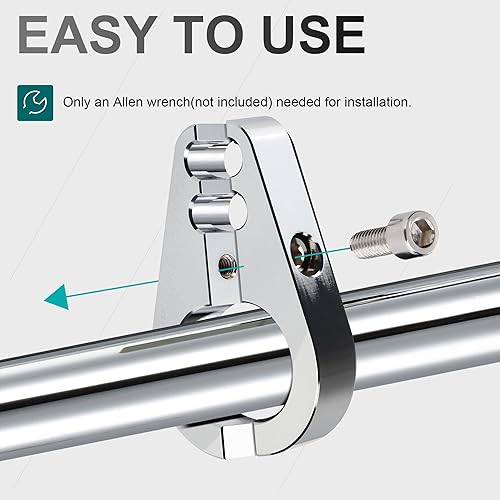 Miniatura 4 de MoKitDora 1" Abrazaderas de manillar de motocicleta o abrazadera universal de montaje de línea de freno de embrague y acelerador de orificio doble