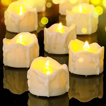Hlite Flameless Candles With Remote,Timer&Dimmable,Battery Operated Tea Lights Candles,Rechargeable LED Tealights Votive Fake Candles For Wedding/ Halloween/Christmas/Home Decor,6 Pack