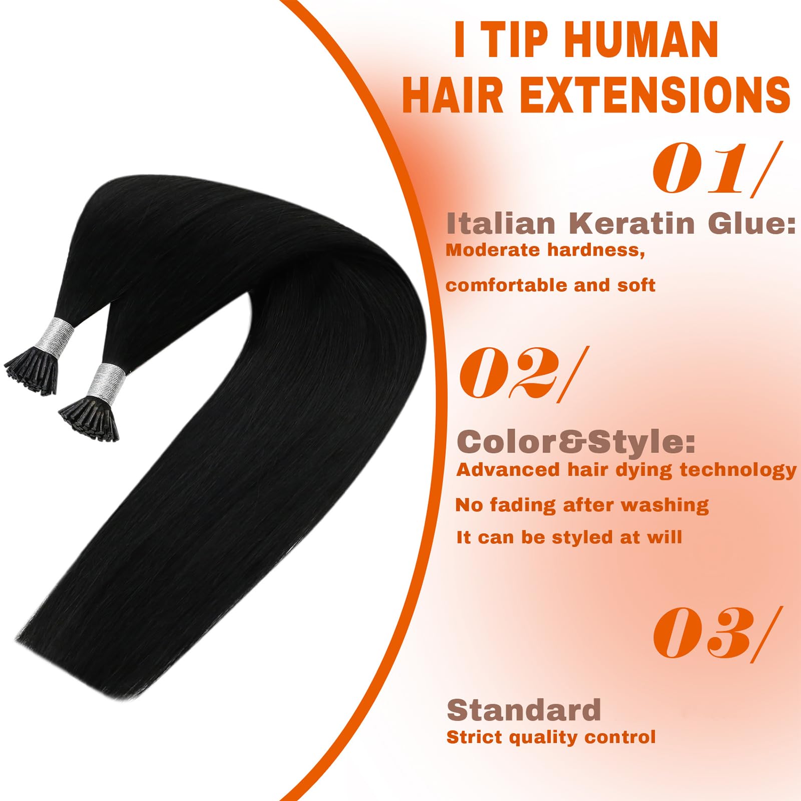 I-tip hair extensions 150g TruTip™ (I-Tip) Relaxed Natural Micro Loop Hair Extensions  main image 3