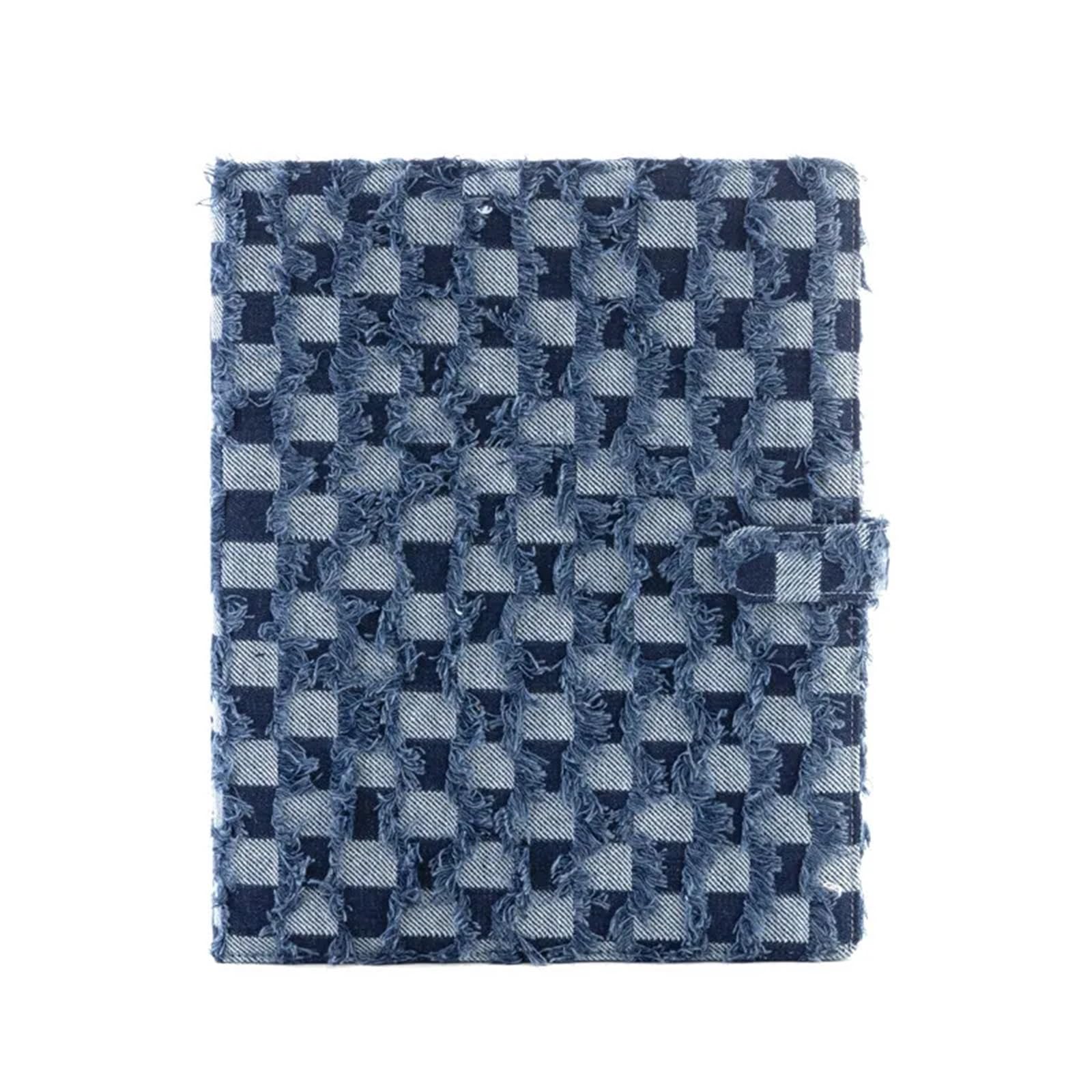 Album Fotografico A4 Denim Checkerboard Binder 9-Pocket Card Holder Idol Photo Cards, 6" Photos, Postcards(A4 f)