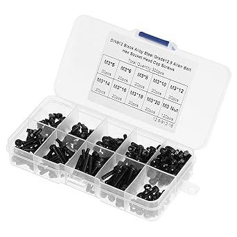 Ketsicart Hex Bolts Kit, DIN912 Alloy Steel M3 Screws Assortment for Mold Assembly for Hydraulic Equipment