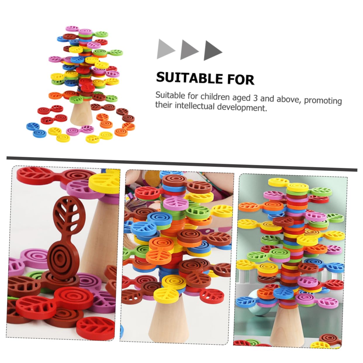 BESPORTBLE Blocs pour Bébé en Bois Éducatifs Design Rotatif, Jouet de Coordination Stimulant L'imagination et Développement Intellectuel pour Garçon et Filles Dès 3 Ans à Domicile