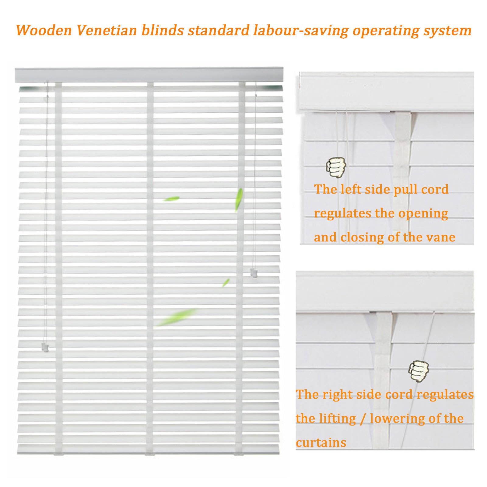 Holzjalousien, weiß, verdunkelnd, horizontal, 40–120 cm, Massivholz, 50 mm Lamellen für Innenfenster, BxH 95 x 150 cm, stilvolle Fensterabdeckung