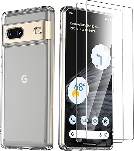 Funda diseñada para Google Pixel 7, funda para Google Pixel 7 con protector de pantalla de vidrio templado, compatible con carga inalámbrica,