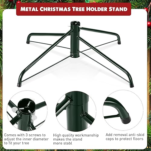Vista 25 de Roowest Soporte plegable de metal artificial para árbol de Navidad, soporte de repuesto para Navidad (verde, 16 pulgadas)