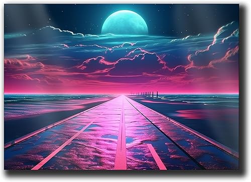 Unique Synthwave Style Retro Art, 80s style art, framed poster print, guest room art, cool living room art, Print On poster, Decor poster