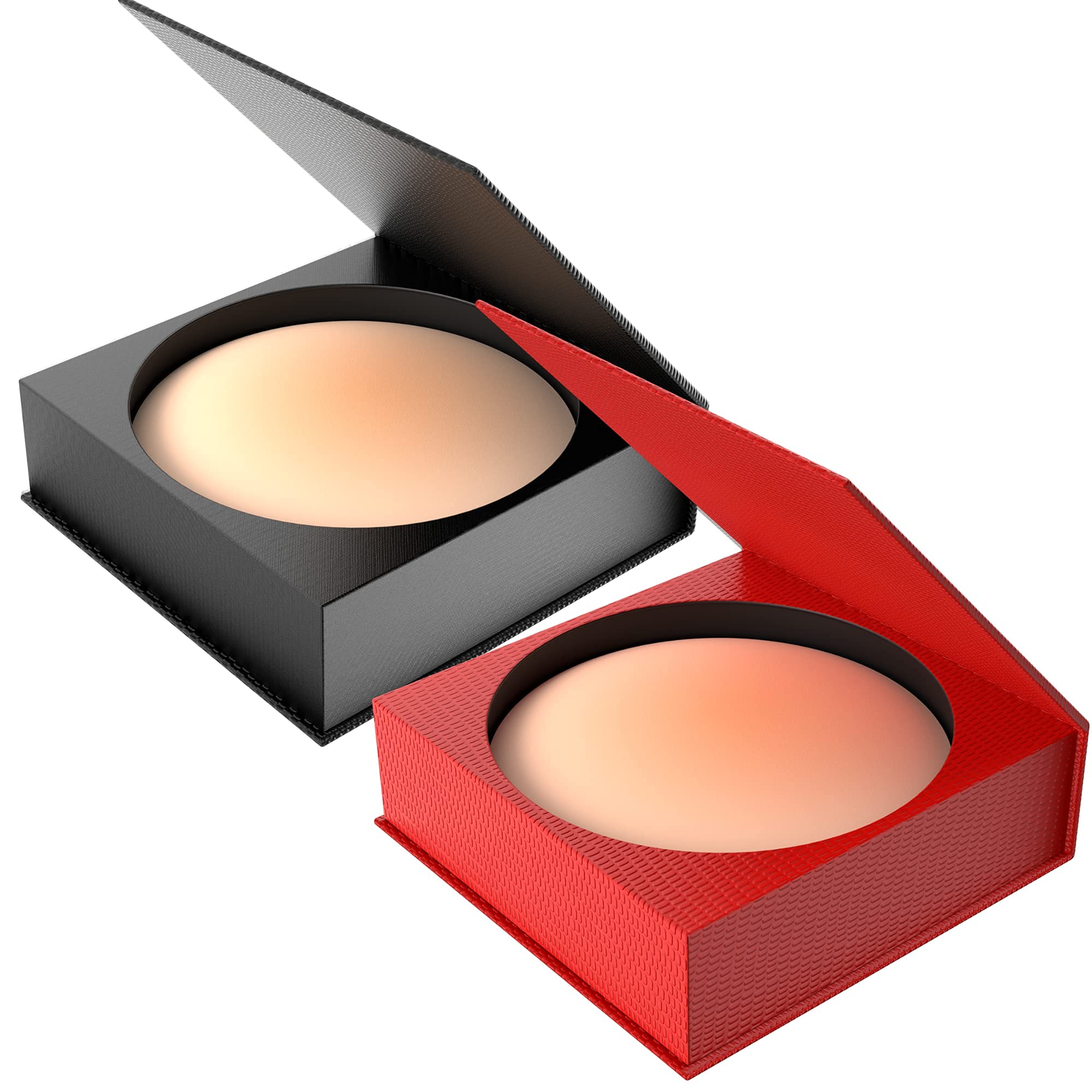 Go Nipless 2 Pair Nipple Covers Silicone Pasties For Women - Adhesive Petals Nip Covers Reusable Sticky Gel, Red and Black Cases