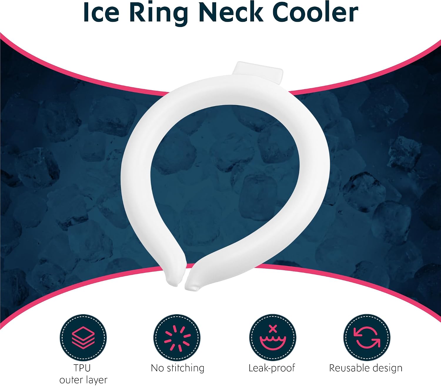 Magic Gel Neck Ring Coolers - Wearable Neck Cooling Ice Pack - Reusable Cool Body Cooler Tube - Cold Gel Wrap Ice Packs for Necks - Perfect for Athletes or Outdoor Workers - White