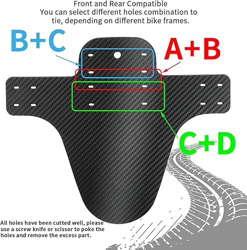 Miniatura 4 de Mountian - Guardabarros para bicicleta, 2 unidades, guardabarros delantero y trasero, juego de guardabarros de bicicleta de montaña, guardabarros
