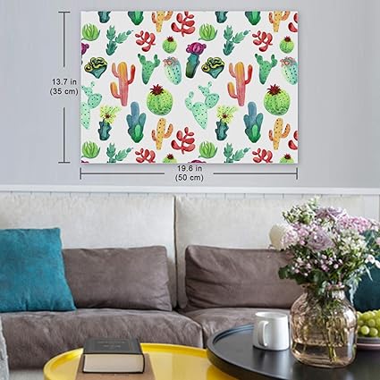 LORVIES - Lienzo decorativo con diseño de acuarela de cactus ...