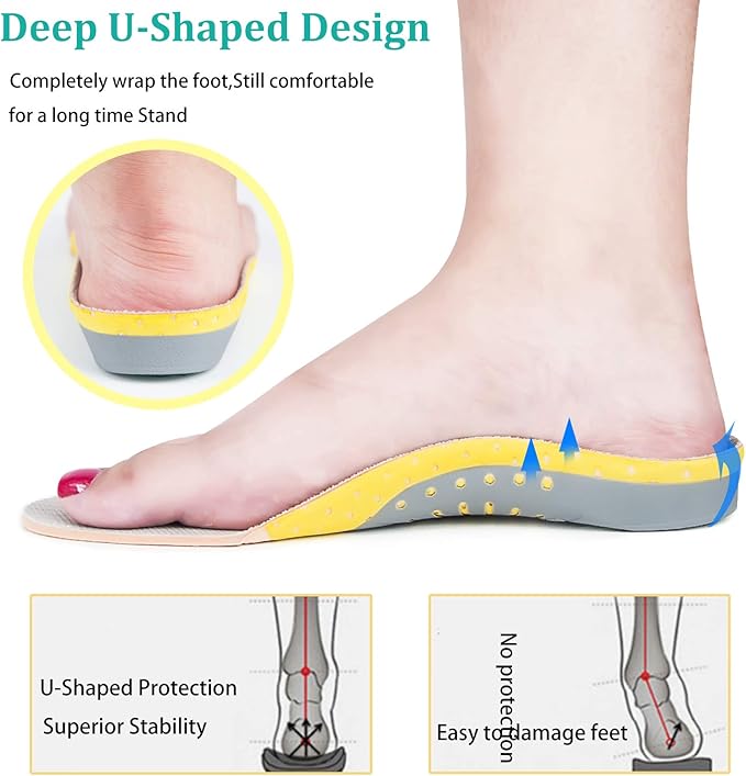 Shock Absorption Shoe Insole,Superior Honeycomb Cushion and Arch Support to Reduce Muscle Fatigue and Stress on Joints Feet Insoles(L)