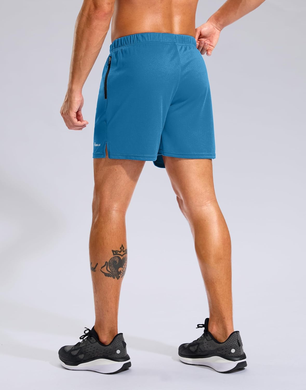 Pudolla Men's Workout Running Shorts with Zipper Pockets 5" Lightweight Quick Dry Athletic Gym Mesh Shorts no Liner - Image 2
