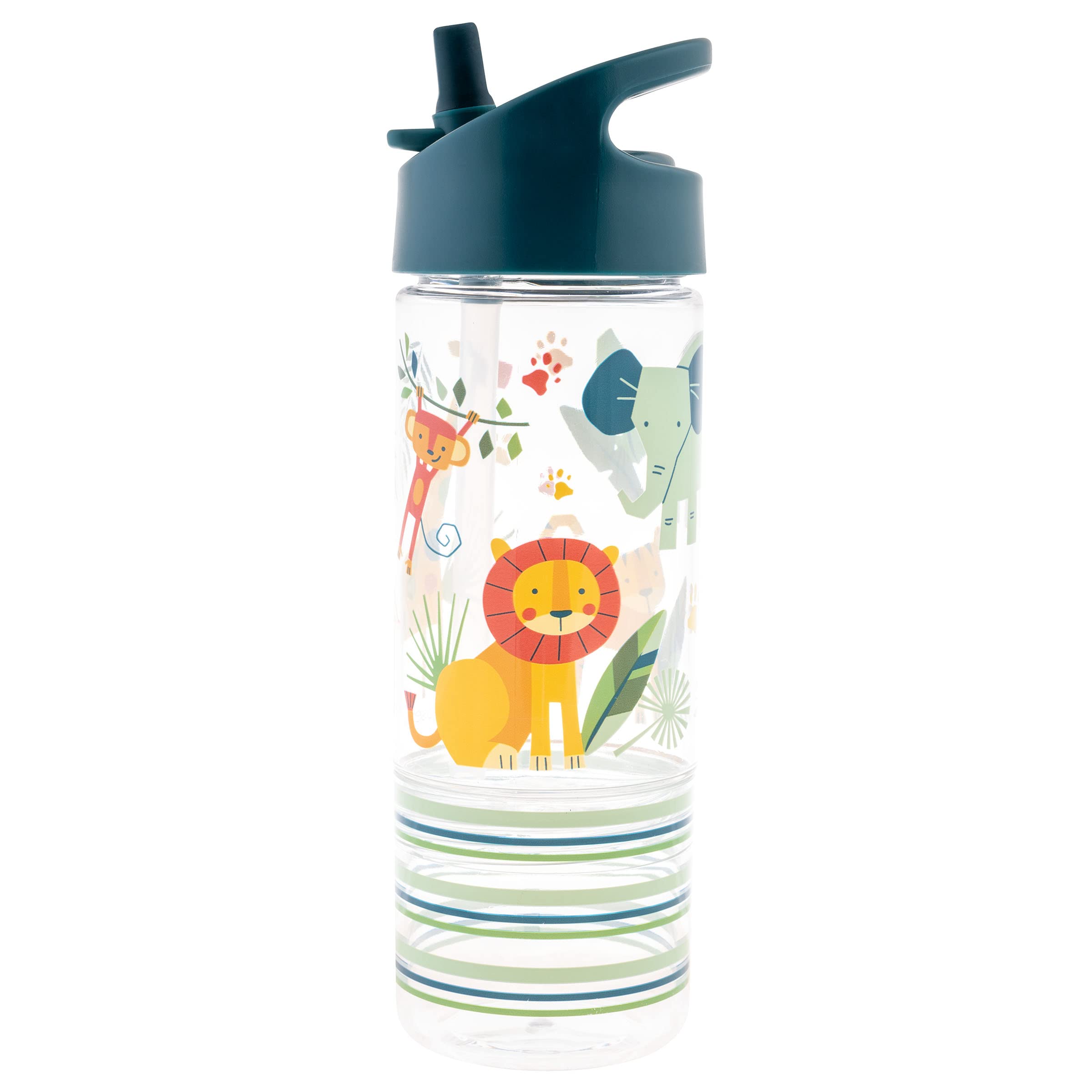 Stephen Joseph Plastic Flip Top Sipper Bottle, ZOO - PVC Free, Kid's Water Bottle, Leakproof, BPA-Free, Toddler Drinkware