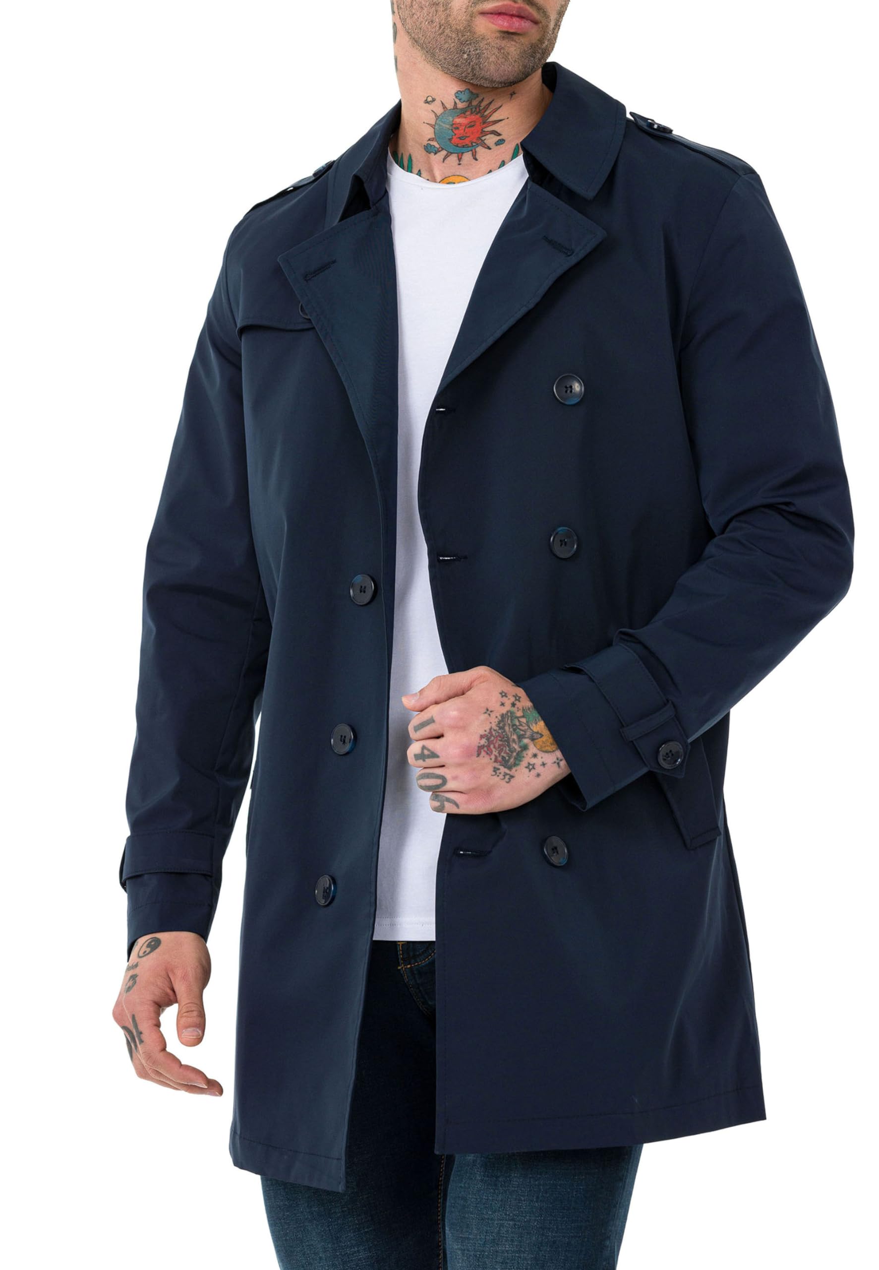 Red Bridge - Cappotto da uomo Trench, versione Light
