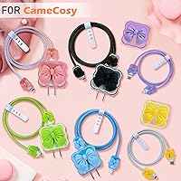 Vista 7 de CameCosy Bonito protector de cable para iPhone de 18 W/20 W, cargador USB-C con diseño de ondas de pajarita 3D, funda protectora de carga