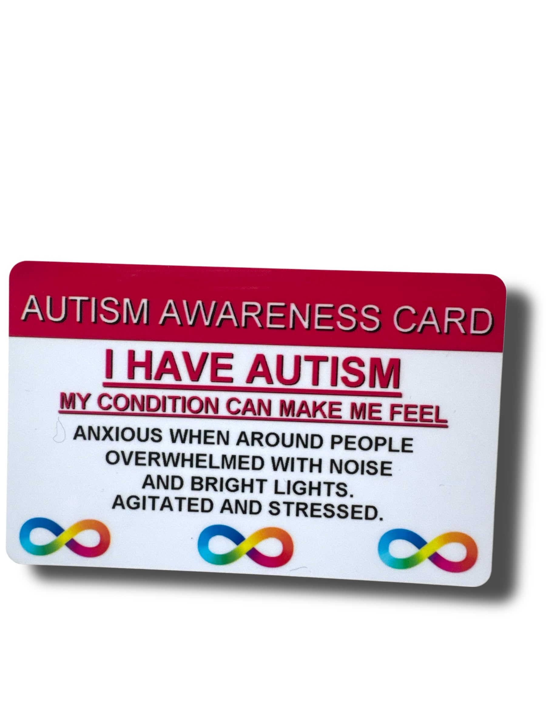 Medical Awareness Information Card (Autism, Red) โ image 1