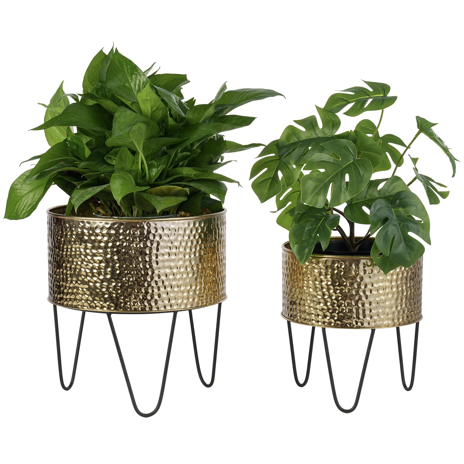 Amazon.com : MyGift Modern Brass Tone Metal Planter Pots with