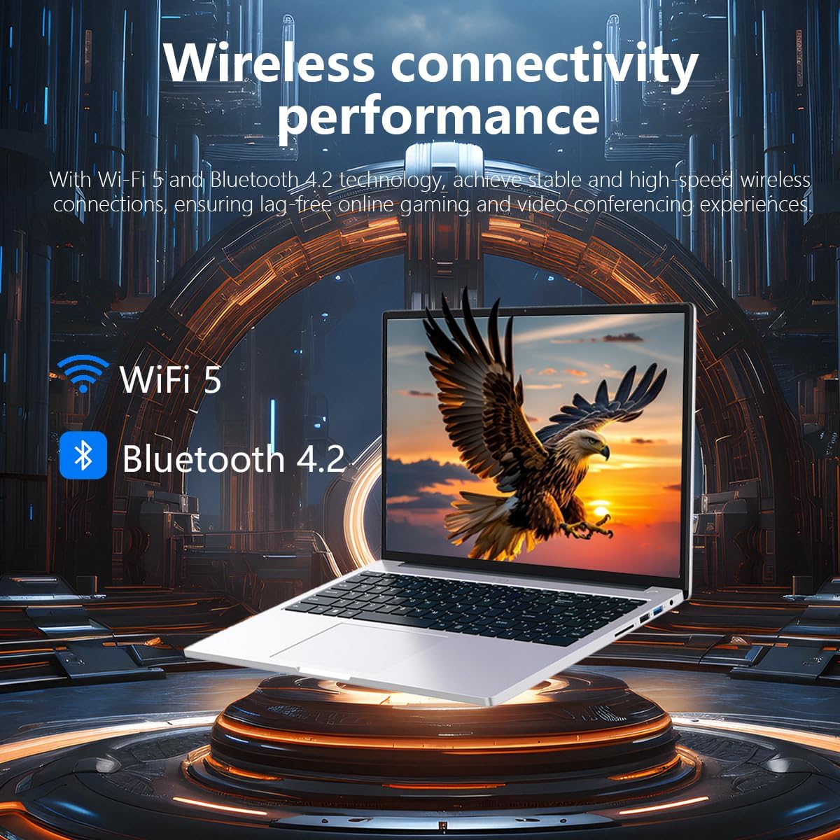 ZOLWAYTAC Gaming Laptop,Core i5-Quad-Core Processor (Up to 3.5GHz), 16" FHD IPS 1920x1200 180° Viewing Angle,12GB DDR4+512GB SSD, WiFi&BT/USB3.2-Aluminum Laptop for Work/Gaming,Metallic Silver image 6 of 7 B0DZDY1SDN