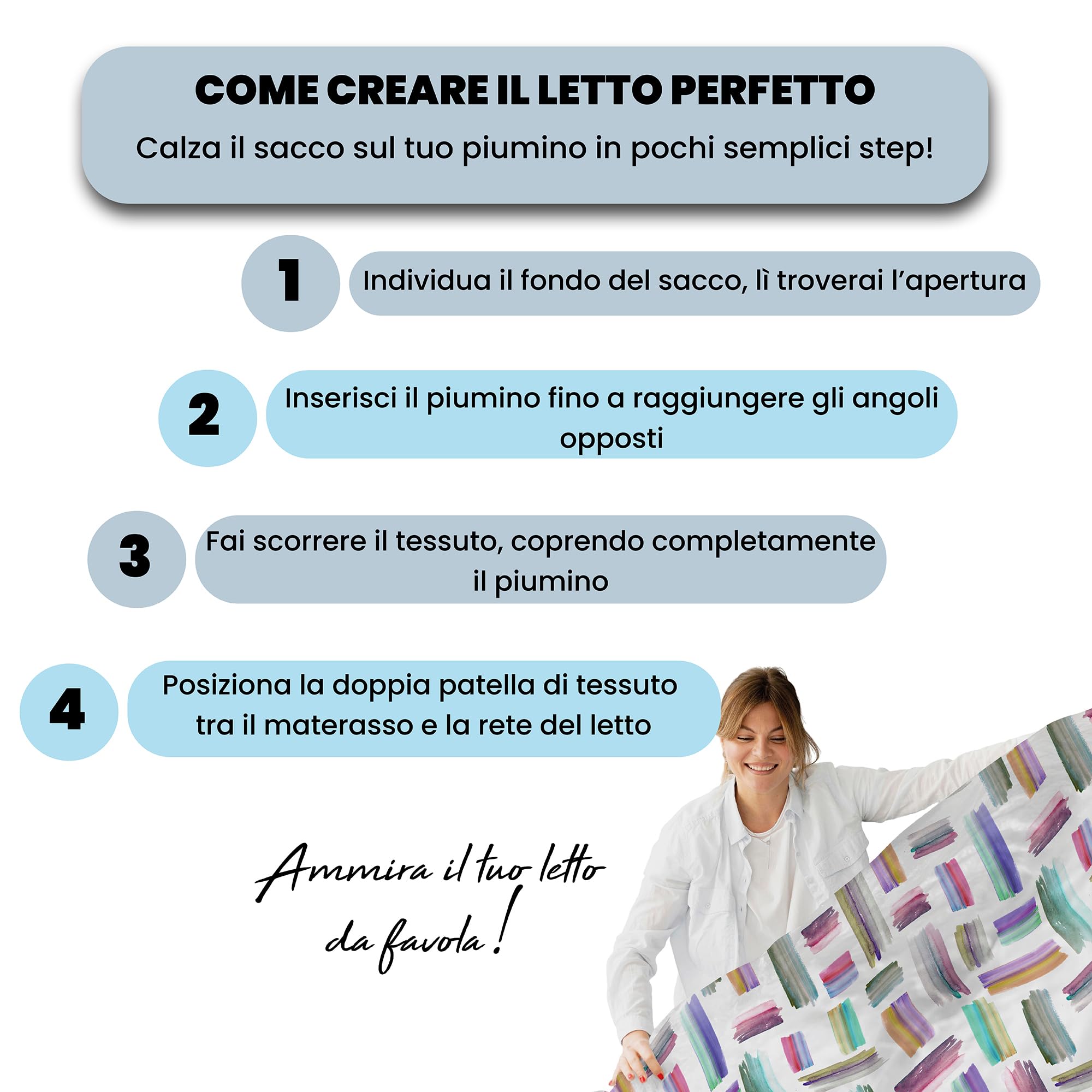 Set Copripiumino Fantasy, Lavorato in Italia - Parure Copri Piumino - Sacco Piumone 200x200 cm con Patella e federa Cuscino, Piazza e Mezza, Multicolor