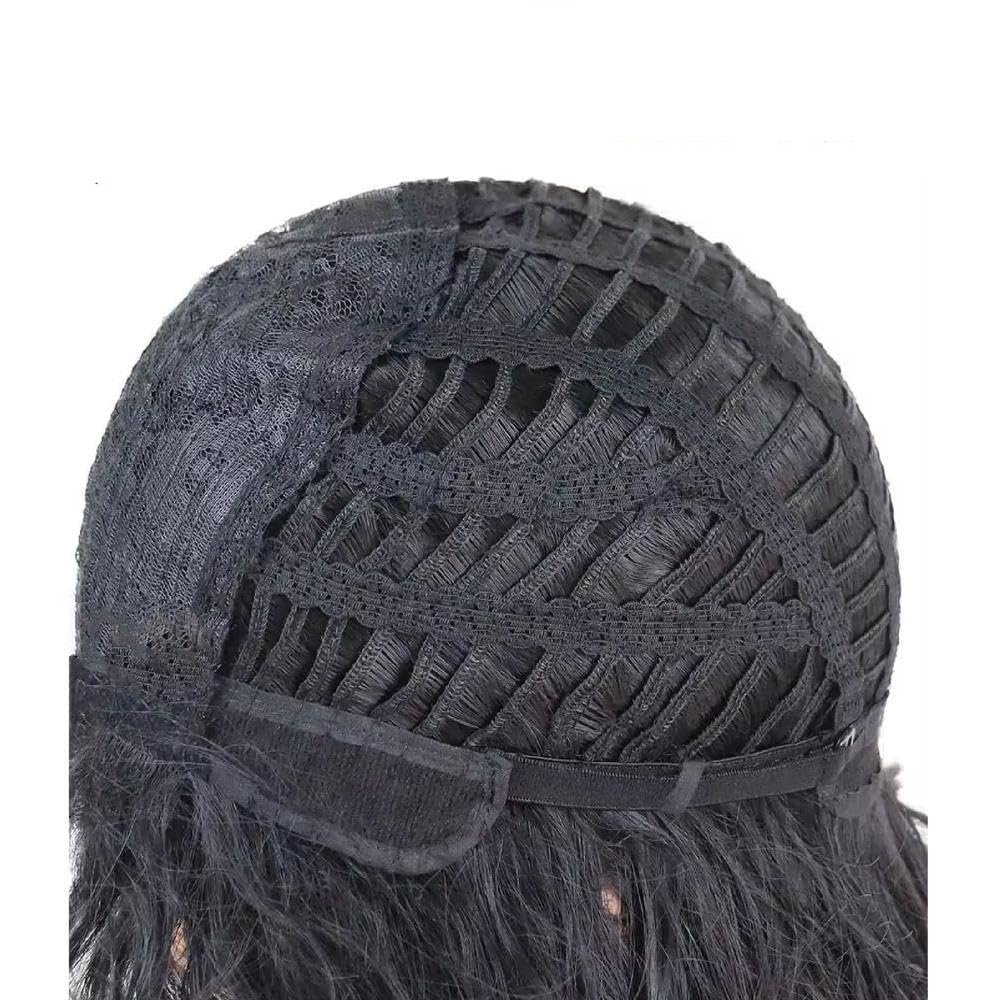 Haarpflege 20 Zoll Lange Gewellte Lockige Haarperücke Mit Pony Für Frauen Party Cosplay Alltagskleidung(Gray)