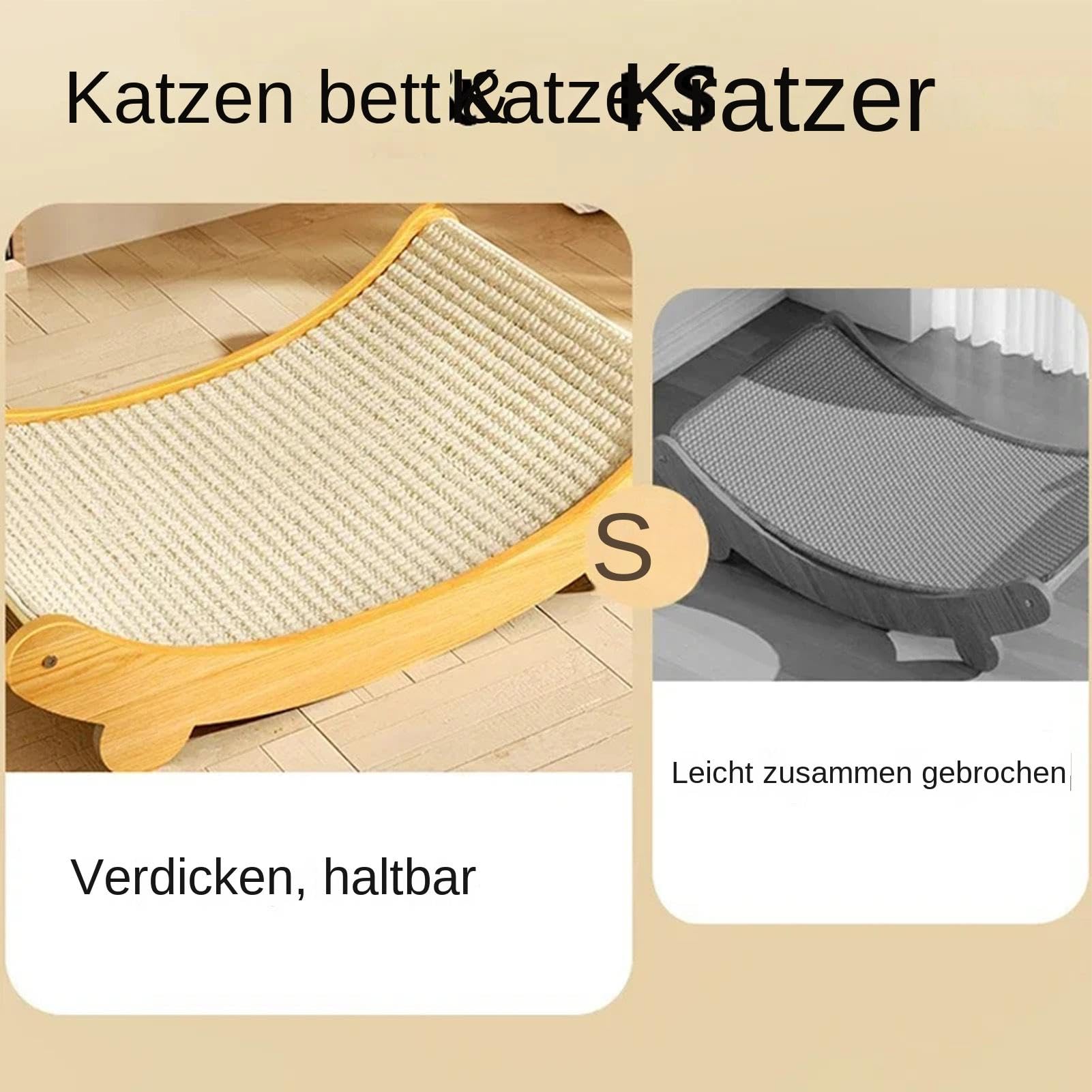 Sisal-Kratzbett Für Katzen - Kratzbrett Mit Liegefläche